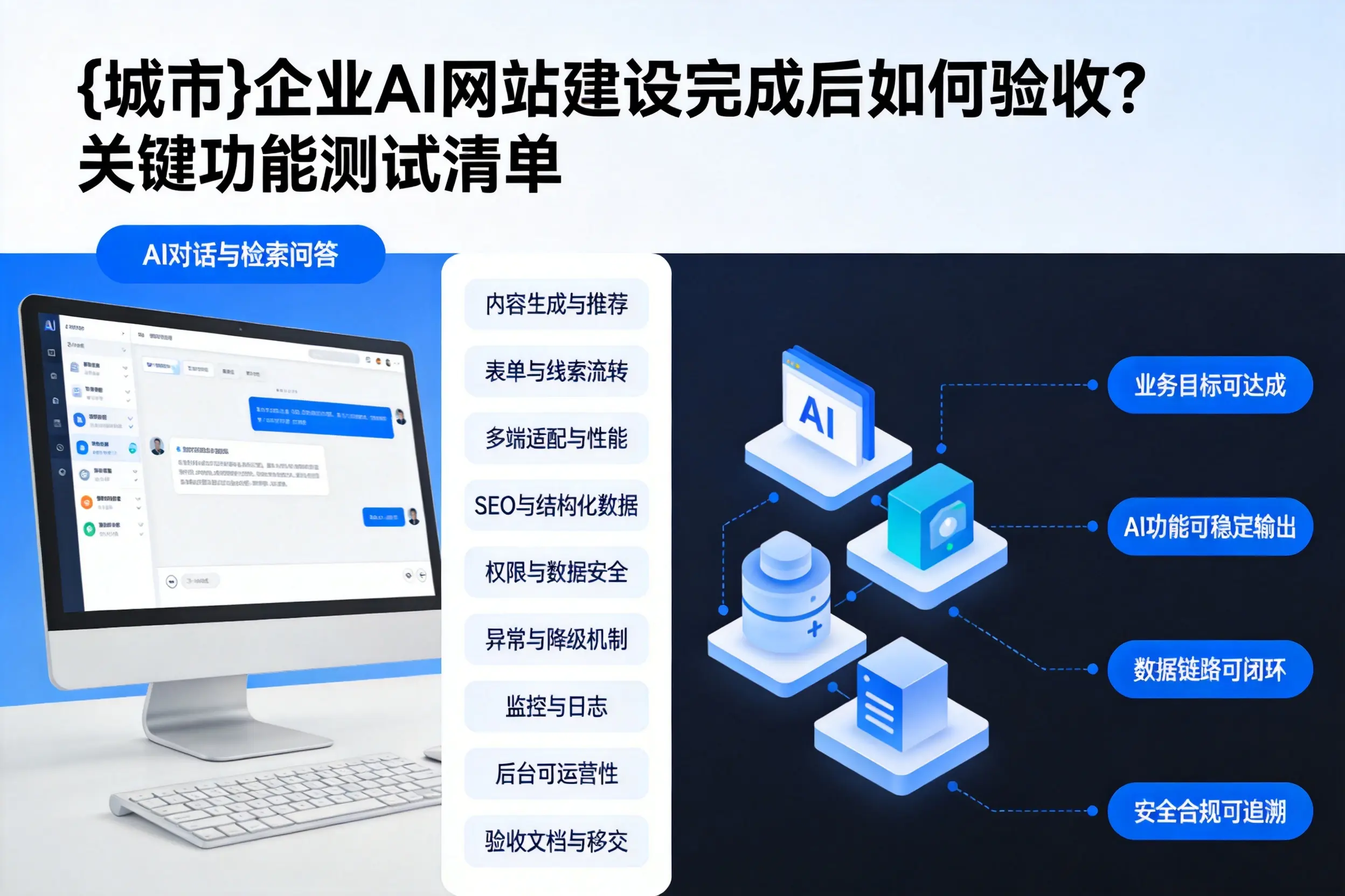 黑河企业AI网站建设完成后如何验收？关键功能测试清单